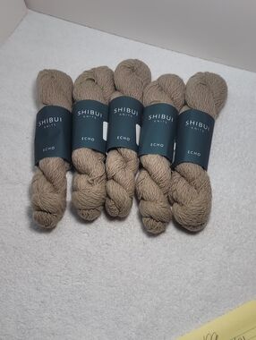 Shibui Echo Yarn - 5 Hanks - Color Caffeine - Silk/ Merino - NWT